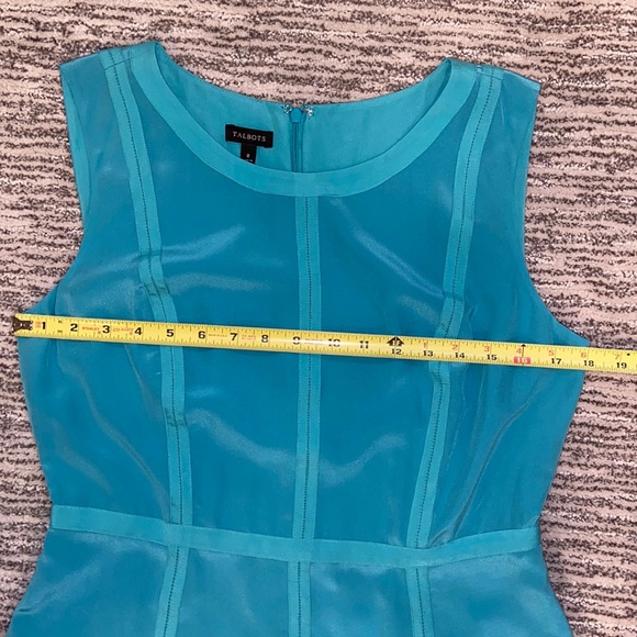 Talbots Turquoise Silk Dress - Picture 11 of 12